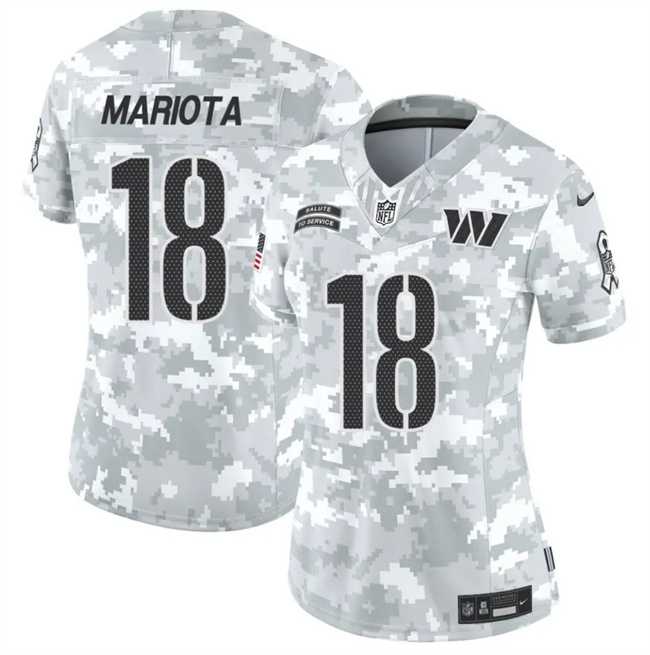 Womens Washington Commanders #18 Marcus Mariota 2024 F.U.S.E Arctic Camo Salute To Service Jersey Dzhi->washington commanders->NFL Jersey